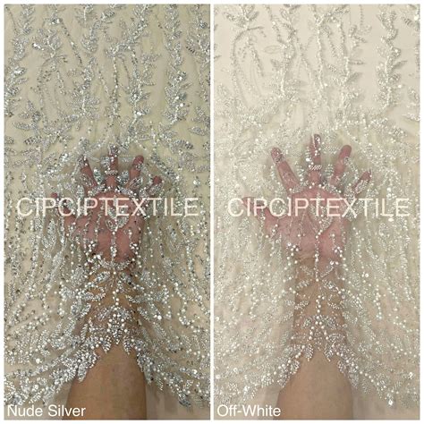 NEW NUDE BELINA EXCLUSIVE BEADED PEARL SEQUIN LACE CIPCIPTEXTILE