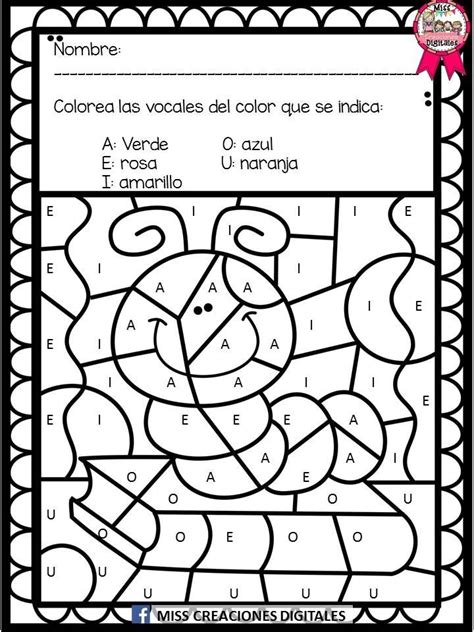 Colorea Y Descubre El Dibujo Con S Labas Letras Y N Meros Para