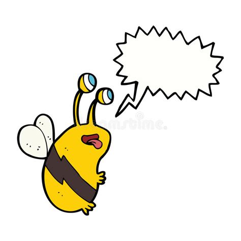 Cartoon Funny Bee Speech Bubble Stock Illustrations Cartoon Funny