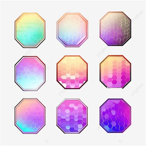 Holographic Stickers Hexagon Shape Hologram Labels And Badge Empty