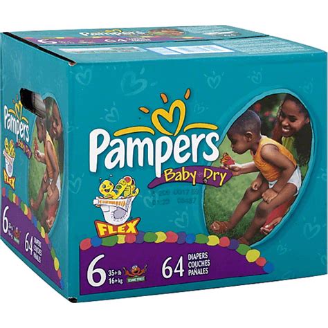 Pampers Baby Dry Diapers, Size 6 (35+ lb), Sesame Street | Shop ...