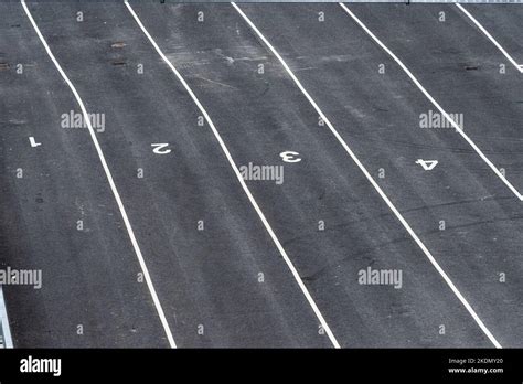 numbered asphalt road lanes stock photo alamy