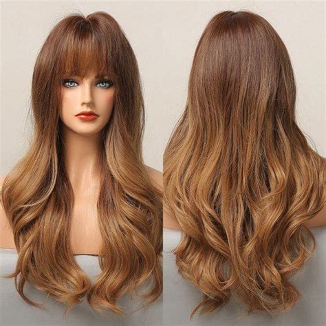 Long Straight Ombre Black Brown Blonde Wigs From Shop Zola