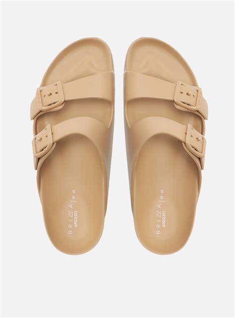 Slide Nude Flatform Tiras Brizza Arezzo