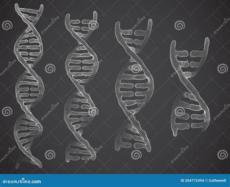 Vetor Parte Do Estilo Abstrato Triangular Do Dna Humano D Ilustra O