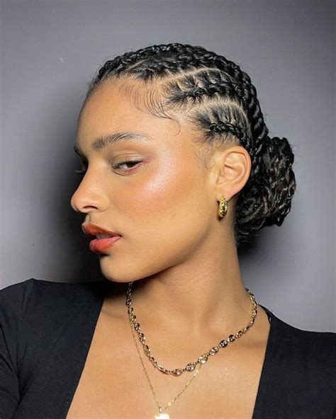 beautiful straight  cornrows ideas   braided bun