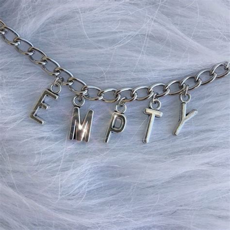 Empty Inside Aesthetic Chain Grunge Emo Unisex Streetwear Word Necklace