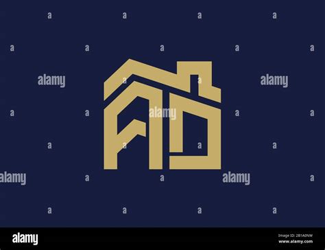 Initial Letter A And D With The Roof Real Estate Logo Design Concept