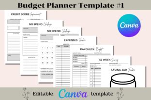 Editable Budget Planner Canva Template Graphic By Adalin Digital