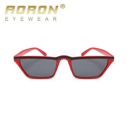 Aoron Small Sunglasses Flat Top 2018 Cute Retro Leopard Black Red Cat Eye Sun Glasses Glasses