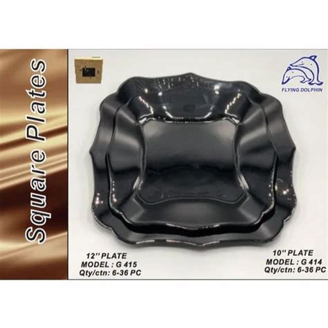 Catering Plates Black Glass Flying Dolphin Product Type Serving