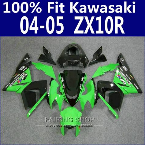 Plastic Fairing Kit For Kawasaki Zx R Green Black Bodywork