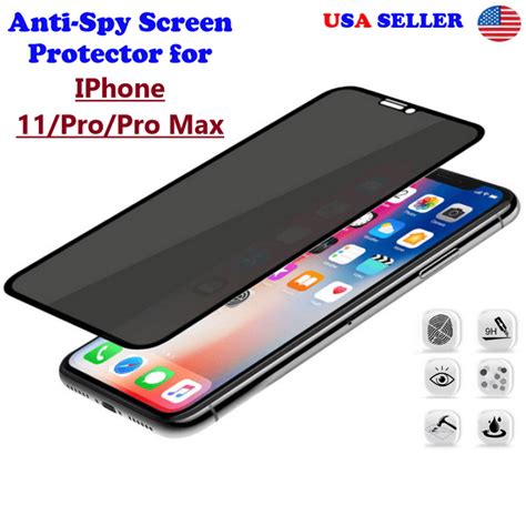 For Iphone 11 Pro Pro Max Privacy Tempered Glass Anti Spy Screen Protector 2 Pack Walmart