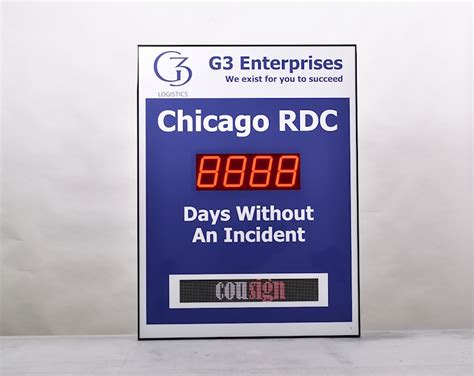 Scrolling Message Digital Safety Scoreboard One Large Counter