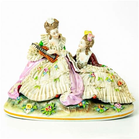 Capodimonte Dresden Style Lace Porcelain Figurine