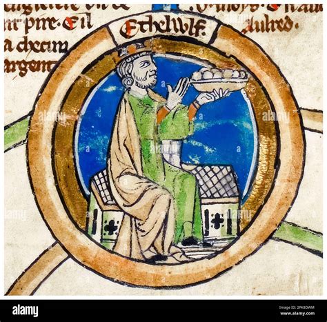 Aethelwulf Died 858 King Of Wessex 839 858 Illuminated Manuscript