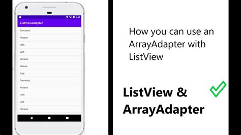 How You Can Use An Arrayadapter And Listview Simple Tutorial