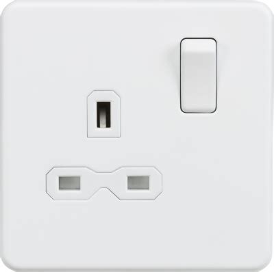 Knightsbridge Screwless 13A 1G DP Switched Socket Matt White With