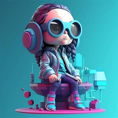 Un Personaje De Dibujos Animados Con Gafas Y Una Diadema Rosa Se Sienta