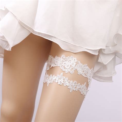 Wedding Rhinestone Lace White Embroidery Floral Sexy Garters Best Crossdress And Tgirl Store