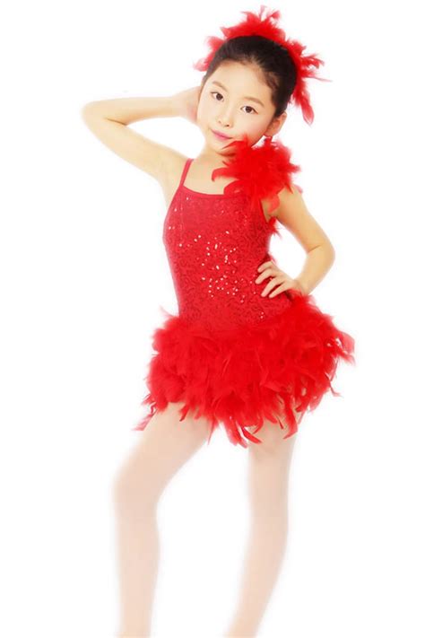 New Feathers Adult Girls Daughters Ballet Dancers Red Short Fashion