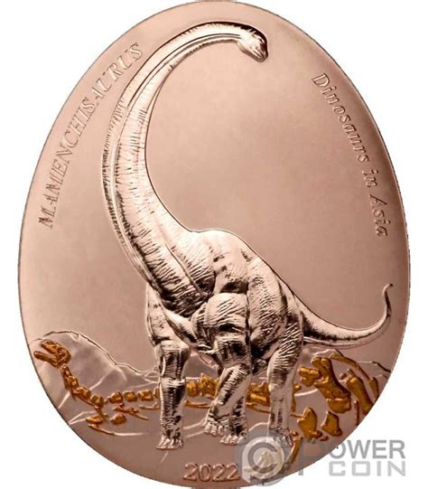 MAMENCHISAURUS Dinosaurs In Asia Copper Coin 20 Cent Samoa 2022