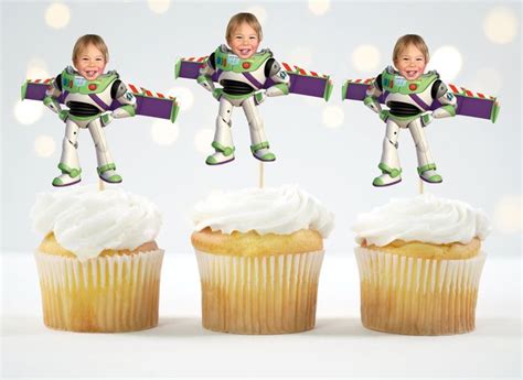 Toy Story Custom Face Cupcake Toppers Buzz Lightyear Astronaut Cupcake