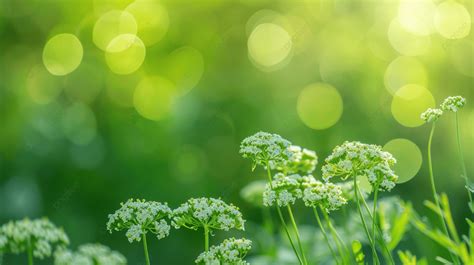 Colorful Fresh Green Yarrow Plant In A Green Background Yarrow