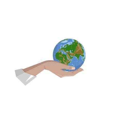 Les Mains Tenant La Terre De Globe Sauvent Le Concept De Plante