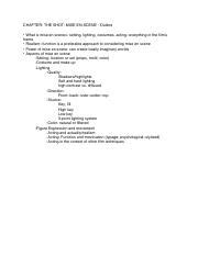 Mise En Scene Chapter Outline Pdf Chapter The Shot Mise En Scene