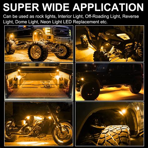 Rock Light Kits, OFFROADTOWN Amber LED Rock Lights Kits with 2 Pods