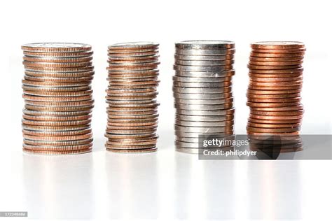 Stacks Of Coins Of American Currency High Res Stock Photo Getty Images