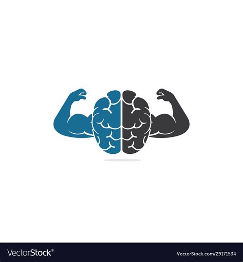 Strong Brain Logo Design Royalty Free Vector Image