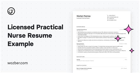 Licensed Practical Nurse Resume Example