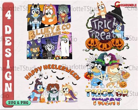 Bluey Halloween Png, Halloween Bluey And Bingo Shirt-Instant download ...