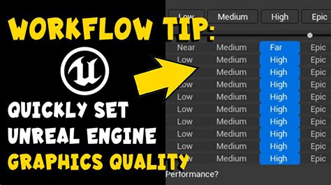 Quickly Set Engine Graphics Quality Setting In Unreal Engine Ue Youtube