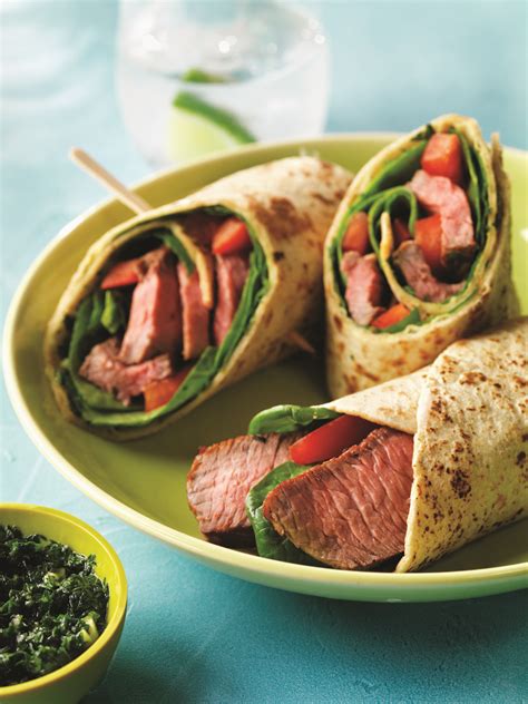 Chimichurri Steak Wraps Steak Wraps Steak Wraps Recipes Chimichurri Steak