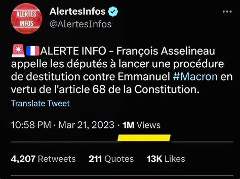 François Asselineau on Twitter LE TWEET D ALERTESINFOS SUR MA