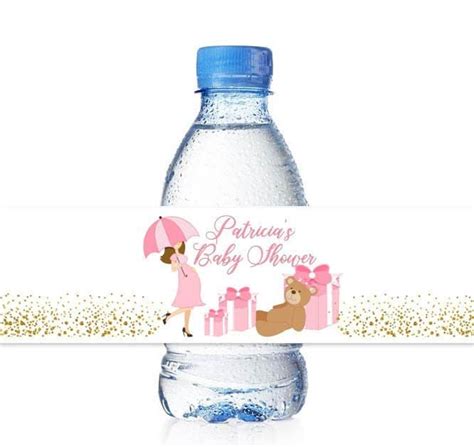 Custom Baby Girl Baby Shower Water Bottle Labels Personalized Laser