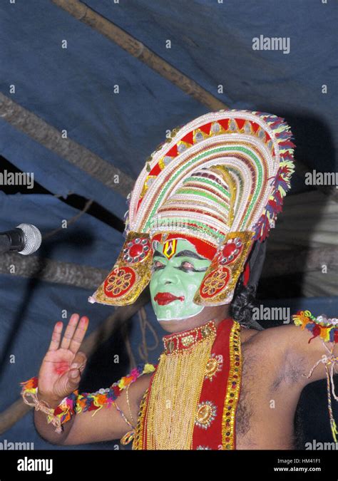 Kathakali Dancer Performing Kerala India Kathakali Is One Of The Major Forms Of Classical