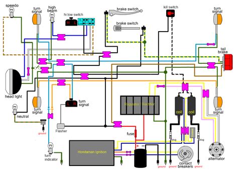 Honda Cb Simplified Wiring Diagram For Cafe Racer Cb C