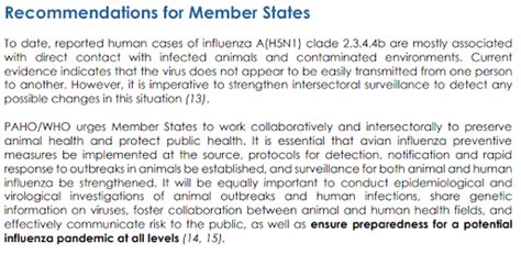 PAHO Epidemiological Alert Human Cases Of Avian Influenza A H5N1 In