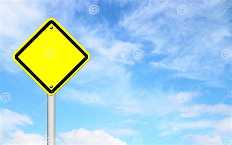 Blank Yellow Traffic Sign With Blue Sky Stock Photo Image Of Empty