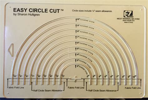 Easy Circle Quilting Ruler