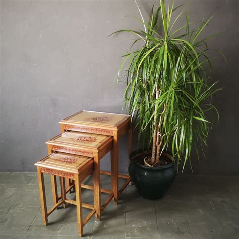 Nesting Tables Vintage Colonial Set Of Carved Side Tables Catawiki