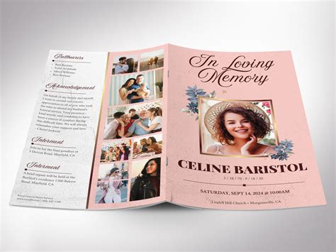 Floral Funeral Program Template Canva 8 Pages Godserv Designs