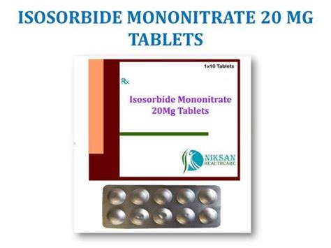 Isosorbide Mononitrate 20 Mg Tablets General Medicines At Best Price In