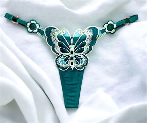 Letter Custom Sparklingbutterfly Thong Bikini Tanga Seductive Underwear Custom G String