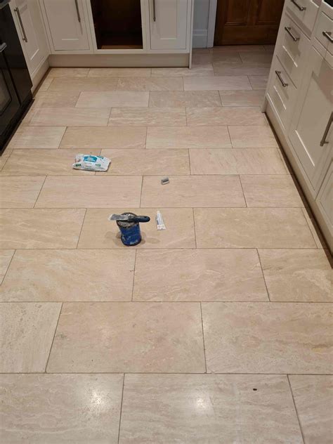 Travertine Kitchen Floor Filled And Polished Delamere Cheshire Stone