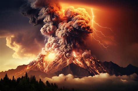 Premium AI Image | Weather effects with volcanic eruption